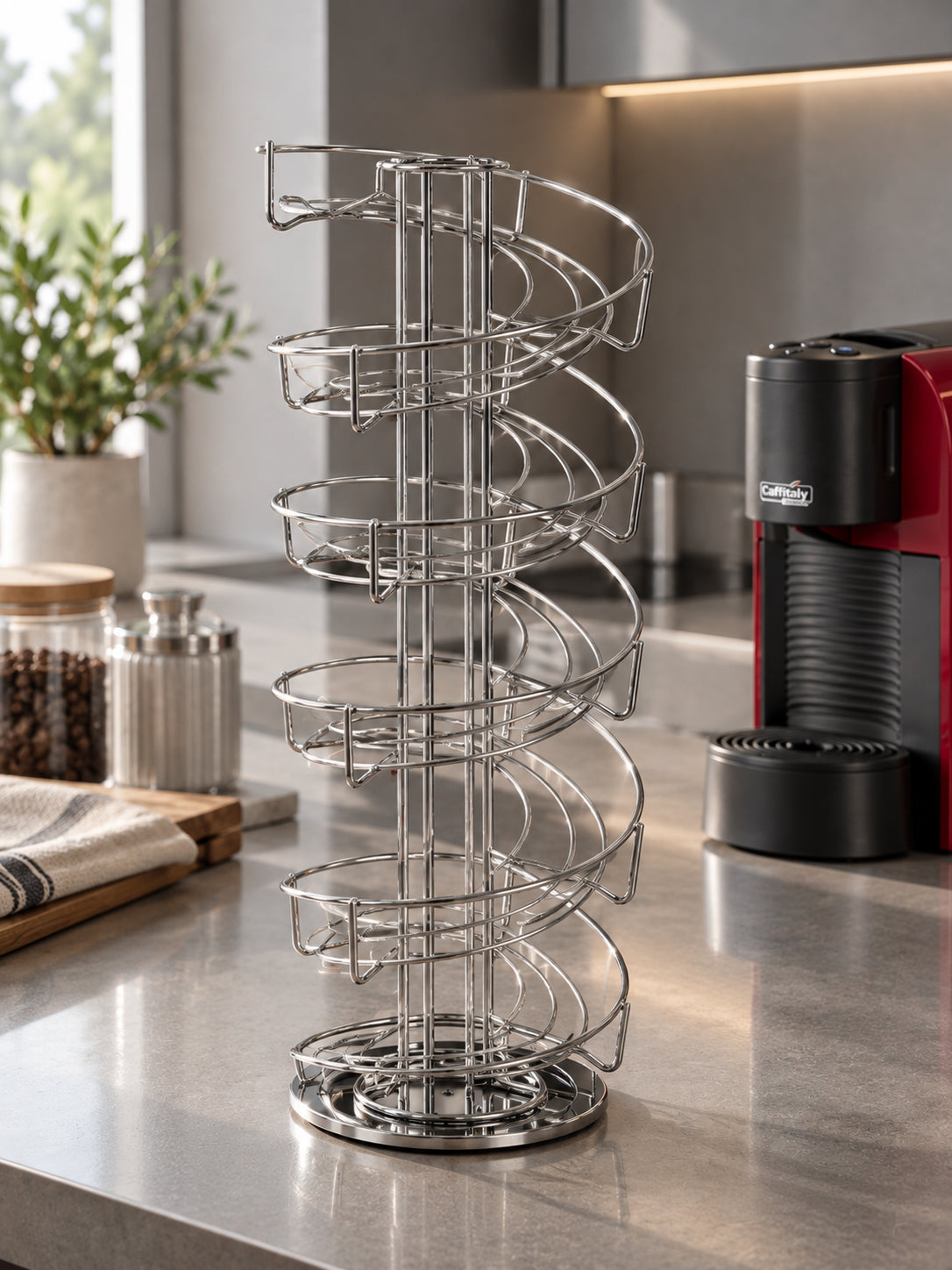 Porte-Capsules Rotatif en Spirale - INOX