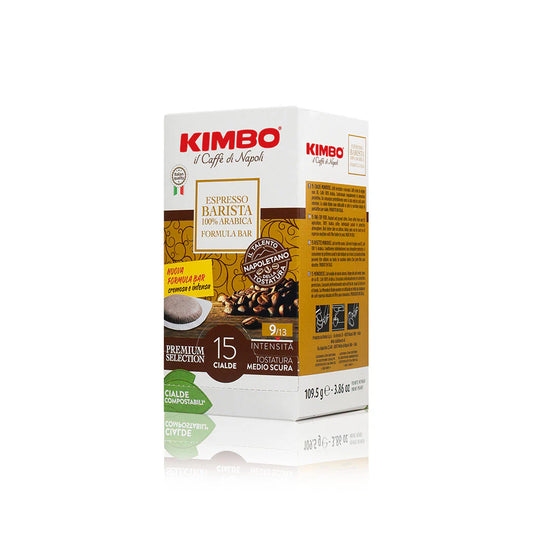 Kimbo Dosettes Compostables – Espresso Barista 100 % Arabica – 15 dosettes