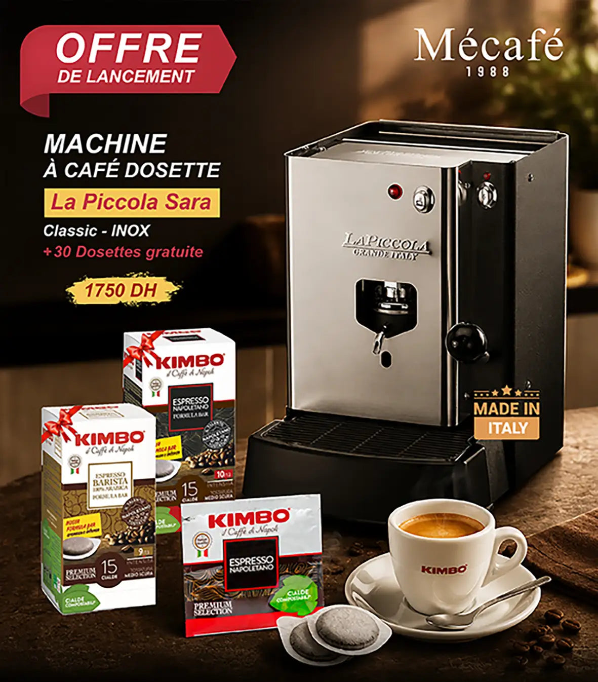 La Piccola Sara Classic Nera machine à espresso pour dosettes