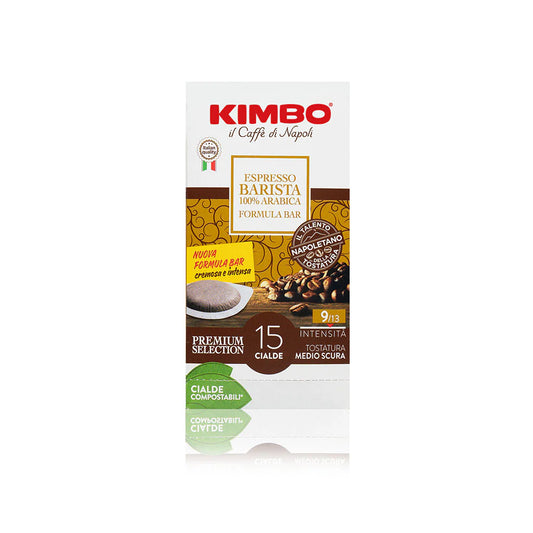 Kimbo Dosettes Compostables – Espresso Barista 100 % Arabica – 15 dosettes