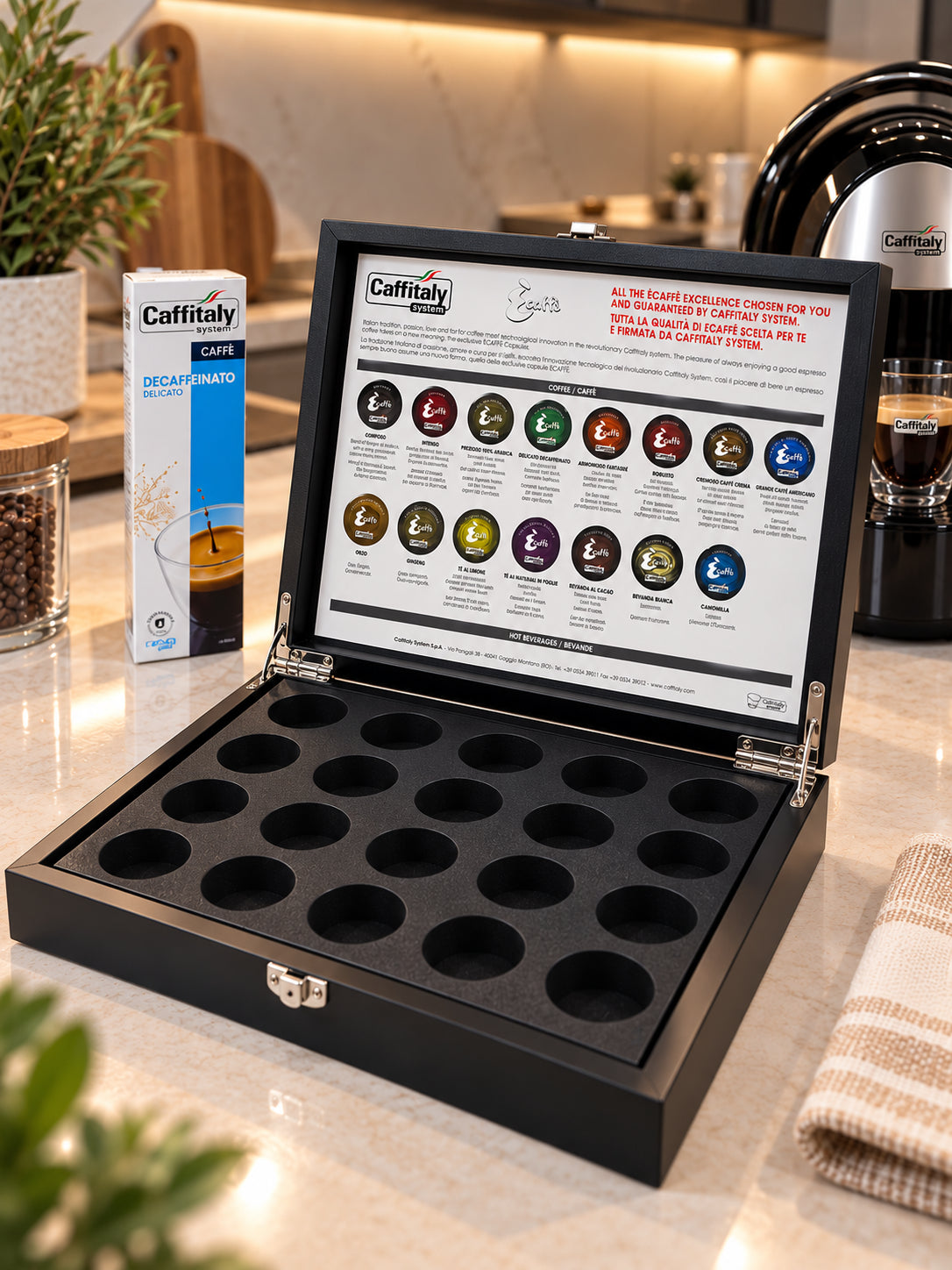 Porte-Capsules Caffitaly – Boîte en Bois